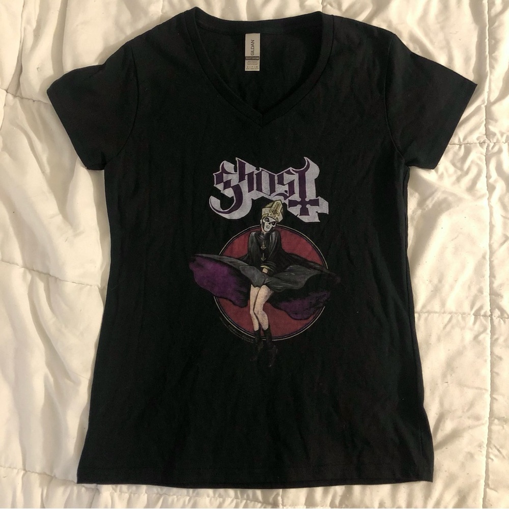 Women’s Small Ghost T-shirt V-neck Band Merch Papa Emeritus III Marylin Monroe